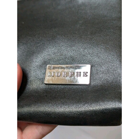 Morphe Cosmetics Zip Top Makeup Travel Pouch Black Vegan Leather - Picture 5 of 5